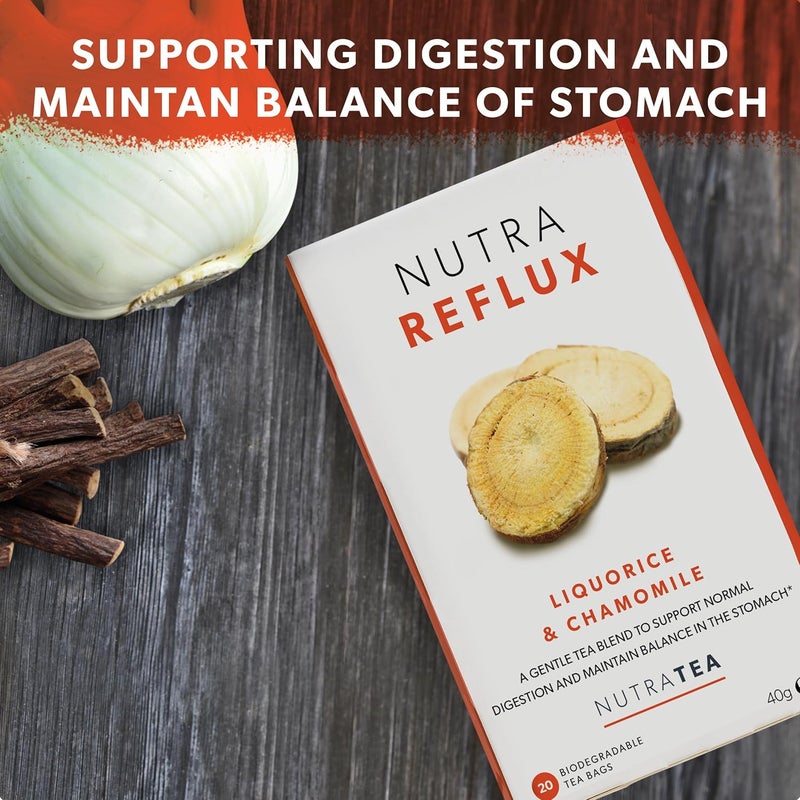 Nutra Tea Nutra Reflux Herbal Tea - Liquorice & Chamomile Blend for Digestive Health - 20 Biodegradable Tea Bags - Image 5